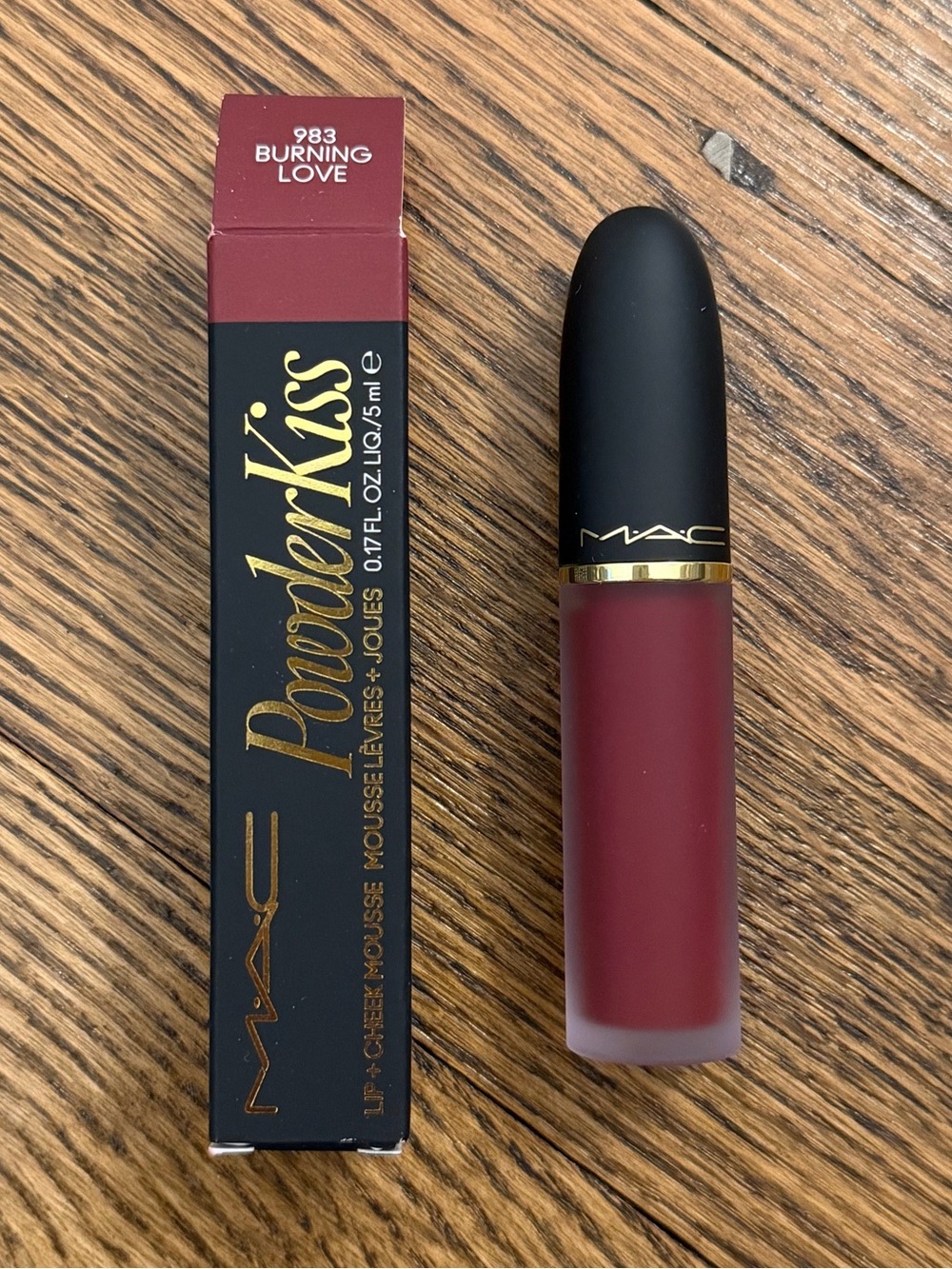 MAC Cosmetics Powder Kiss Lipstick - 983 Burning Love (Deep Berry Red)
